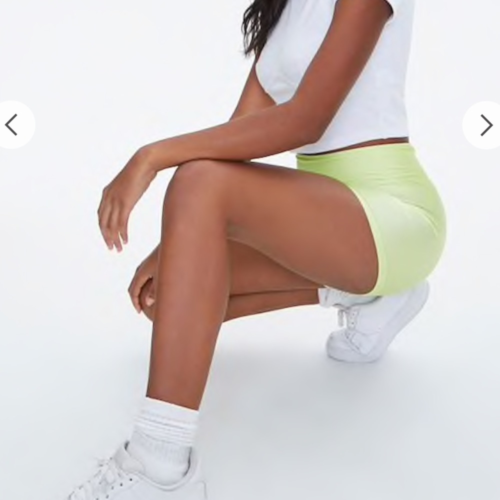 Neon Green/Yellow Biker Shorts Forever 21
